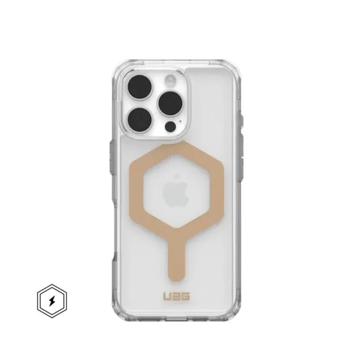 Case (UAG) Urban Armor Gear Plyo kompatibilis MagSafe iPhone 16 Pro jég / arany tok