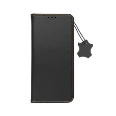 Leather case fliptok IPhone 16 Pro fekete tok