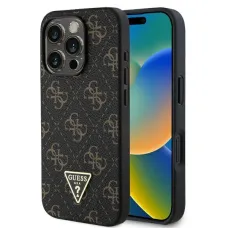 Eredeti GUESS 4G Háromszög GUHCP16LPG4GPK tok iPhone 16 Pro fekete