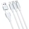 3mk Hyper Kábel 3 az 1-ben USB-A - USB-C / USB-C - micro USB - Lightning 1.5m - fehér - 0. kép