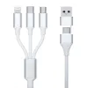 3mk Hyper Kábel 3 az 1-ben USB-A - USB-C / USB-C - micro USB - Lightning 1.5m - fehér - 1. kép