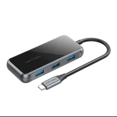 5 az 1-ben adapter HUB Vention TFBHB USB-C to HDMI 4K@60Hz, 3x USB 3.0, PD (Szürke)