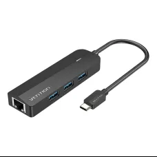 HUB USB-C - 3x USB 3.0, RJ45, Micro USB Vention TGPBB 0,15m Fekete