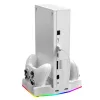 iPega XBS011S Multifunkciós Töltő RGB Állvány Hűtéssel Xbox Series S-hez 2+db Akkumulátorral - 1. kép