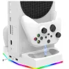iPega XBS011S Multifunkciós Töltő RGB Állvány Hűtéssel Xbox Series S-hez 2+db Akkumulátorral - 2. kép
