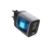 FORCELL F-ENERGY GaN III VT-37 fali utazó töltő LCD kijelzővel 2 x Type C + USB A PD QC4.0 SAM SFC2.0 3,45A 70W szürke - 2. kép