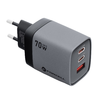 FORCELL F-ENERGY GaN III VT-37 nástenná cestovná nabíjačka s LCD displejom 2 x Type C + USB A PD QC4.0 SAM SFC2.0 3,45A 70W sivá - 3. kép