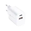 FORCELL F-ENERGY TFK-TC-30WPD utazó töltő Type C + USB A PD QC4.0 3A 30W fehér - 0. kép
