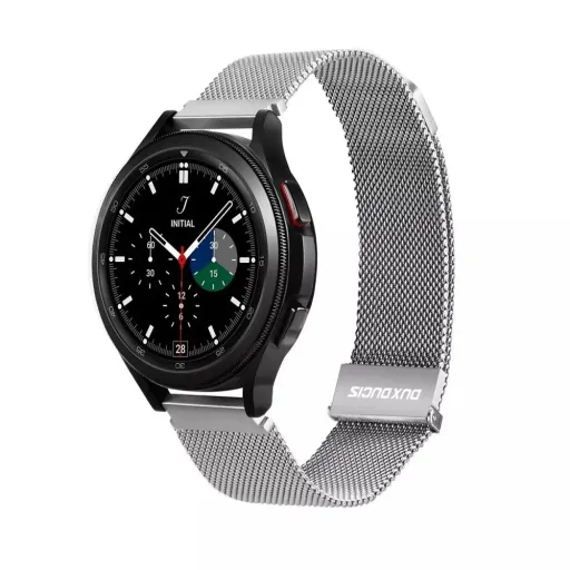 DUX DUCIS Milanese rozsdamentes acél mágneses szíj 20 mm ezüst, Samsung Galaxy Watch óraszíj