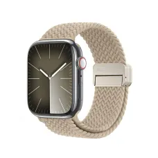 DUX DUCIS Mixture Pro nyújtható fonott szíj Apple Watch 38 / 40 / 41 mm-hez világos beige