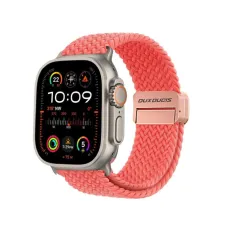 DUX DUCIS szíj MIXTURE PRO nyújtható fonott Apple Watch 38 / 40 / 41 mm guava