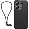 Made for Xiaomi fliptok nyakpánttal Xiaomi Redmi Note 13 4G Fekete tok - 1. kép