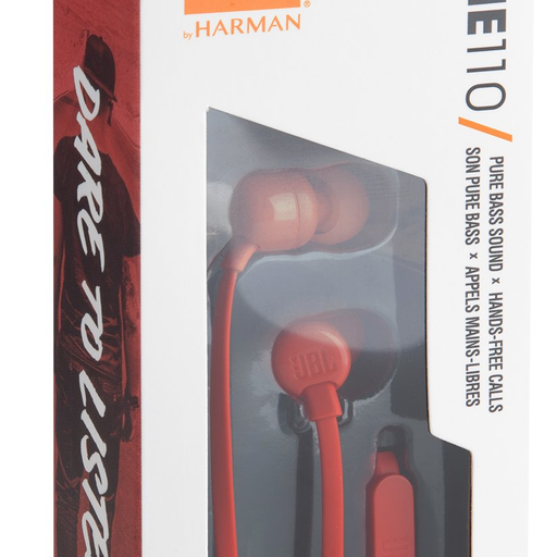 JBL T110 vezetékes fülhallgató 3,5mm Piros