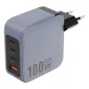 FORCELL F-ENERGY GaN VT-46 utazó töltő 3 x USB-C + USB A PD QC4.0 5A 100W szürke - 1. kép
