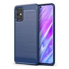 Szénszál mintájú TPU tok Samsung S20 Ultra kék