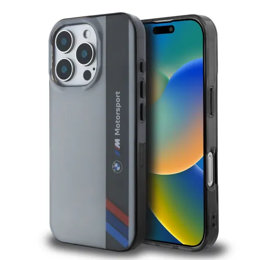 BMW IML Motorsport Függőleges Csíkos Tok iPhone 16 Pro Szürke BMW IML Motorsport Függőleges Csíkos Tok iPhone 16 Pro Szürke