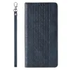 Magnet Strap tok iPhone 13-hoz pénztárca + mini csuklópánt medál kék - 3. kép