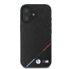 BMW M PU Carbon Tricolor Stripe MagSafe tok iPhone 16-hoz Fekete - 0. kép