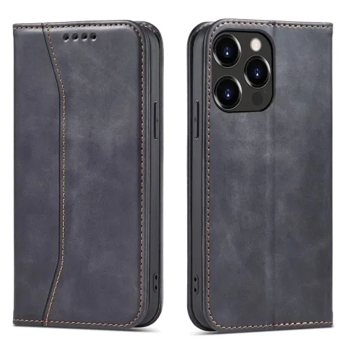 Magnet Fancy Case iPhone 13 Pro Max tok Pouch Wallet Card Holder Fekete Magnet Fancy Case iPhone 13 Pro Max tok Pouch Wallet Card Holder Fekete