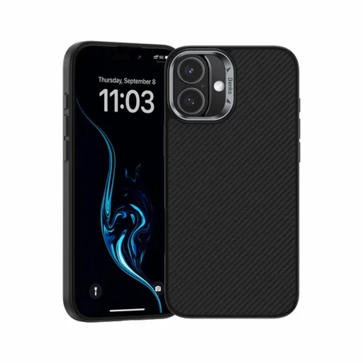 Benks Magnetic Armor Pro Kevlar Tok Fém Keret 600D iPhone 16 fekete