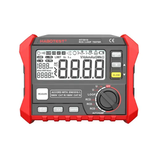 Digitális RCD / Hurokellenállás Mérő Habotest HT5910