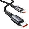 McDodo CC-7493 autós töltő kijelzővel, USB-C, 5A, 65 W + USB-C kábel 1 m 100 W (fekete) - 1. kép