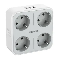 Tessan Wall Socket TS-302-DE-C hálózati elosztó USB porttal