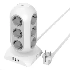 TESSAN Power strip TPS02-DE-C hálózati elosztó USB porttal