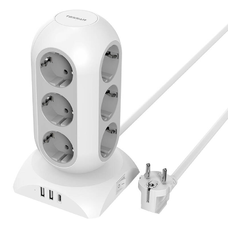 TESSAN Power strip TPS02-DE-C hálózati elosztó USB porttal