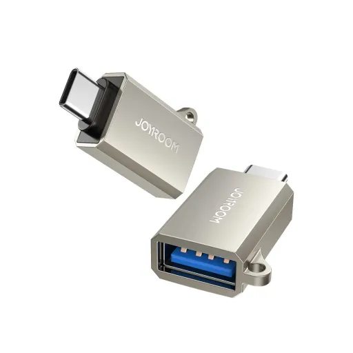 Joyroom S-H151 USB-C (male) / USB-A (female) adapter akasztólyukkal - Ezüst