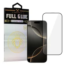 Edzett üveg HARD Full Glue 5D iPhone 16 Pro fekete üvegfólia