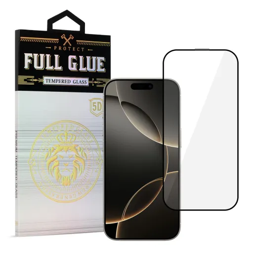 Tempered Glass HARD Full Glue 5D üvegfólia iPhone 16 Pro Max fekete