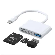 Joyroom S-H142 Lightning OTG HUB - USB-A 3.2 / Lightning / SD, TF čítačka kariet - biely adaptér Joyroom S-H142 Lightning OTG HUB - USB-A 3.2 / Lightning / SD, TF čítačka kariet - biely adaptér