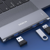 HUB 6in2 MOKiN USB-C MacBook-hoz 3xUSB-A 1xUSB-C 1xSD/MicroSD (ezüst) - 2. kép