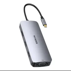 HUB 8in1 MOKiN USB-C VGA+2xHDMI (ezüst)