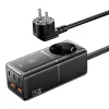 Fali töltő, Essager, ECTAC-BRB01-Z, GaN, 3xUSB-C, 2xUSB-A, AC csatlakozó, 75W (fekete) - 1. kép