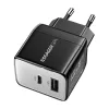 Fali töltő, Essager, ECT33W-LJB01-Z, GaN, 1xUSB-A, 1xUSB-C, 33W (fekete) - 0. kép