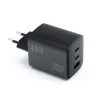 BLUE STAR utazó töltő GaN 4A 65W 2 x Type C + USB A PD QC4.0 VT-43 fekete - 1. kép