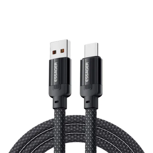 USB to USB-C kábel, Essager, EXCT-YS01-P, 100W, 1m (fekete)