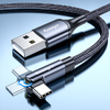 USB-A 3 az 1-ben kábel, Essager, EXCCXT-WX0G, USB-C/Lightning/Micro, 15W, 1m (szürke) - 1. kép