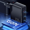 Fali töltő, Essager, ECT2CA-ZXB01-Z, GaN, USB-A, USB-C 100W (fekete) - 3. kép