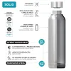Quokka Solid vákum szigetelt vizesüveg, rozsdamentes acél kulacs 510 ml neo chrome - 2. kép