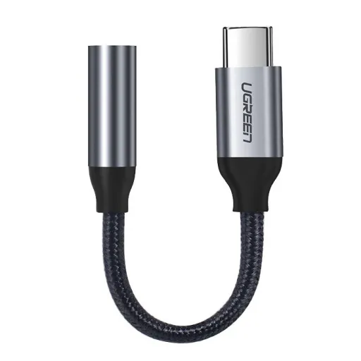 Ugreen 3.5mm jack audio/ USB Type-C fülhallgató adapter 10cm szürke