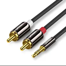 Ugreen 3.5mm mini jack - 2RCA audio kábel 3m fekete (10590)