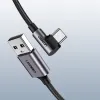 Ugreen USB/USB Type-C kábel döntött fejjel 3A 1m szürke - 0. kép