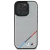 Eredeti BMW M Perforated Tricolor Line Magsafe BMHMP16L23PUPDG tok iPhone 16 Pro Grey - 1. kép