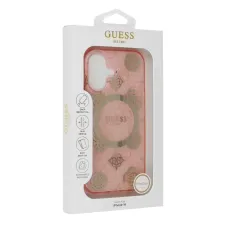 Eredeti GUESS IML Peony 4G Hátterű Magsafe Tok GUHMP16SH4PYEEP iPhone 16 rózsaszín