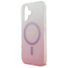  iPhone 16 rózsaszín Eredeti GUESS IML Glitter Gradient Magsafe tok GUHMP16SHGRCELP - 1. kép