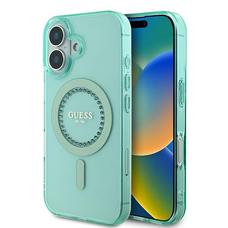  iPhone 16 Zöld Eredeti GUESS IML Rhinestones Magsafe GUHMP16SPFTDTEN tok