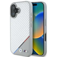 Original Case BMW M Carbon Tricolor Line Magsafe BMHMP16S23PUDTS iPhone 16 tok Szürke